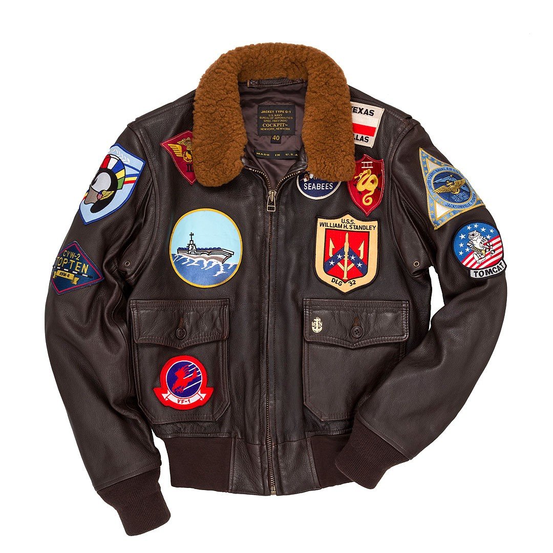 Top Gun Navy G-1 Jacket Sterl - Leather