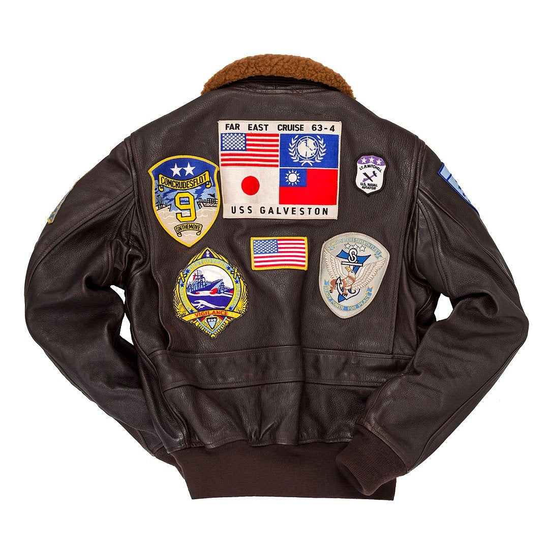Top Gun Navy G-1 Jacket Leather Sterl 