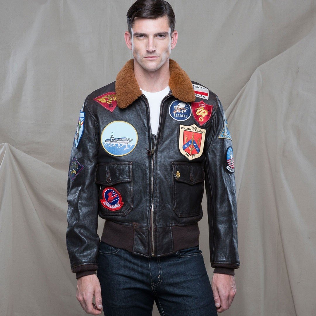 Top Gun Navy G-1 Jacket Sterl Leather 